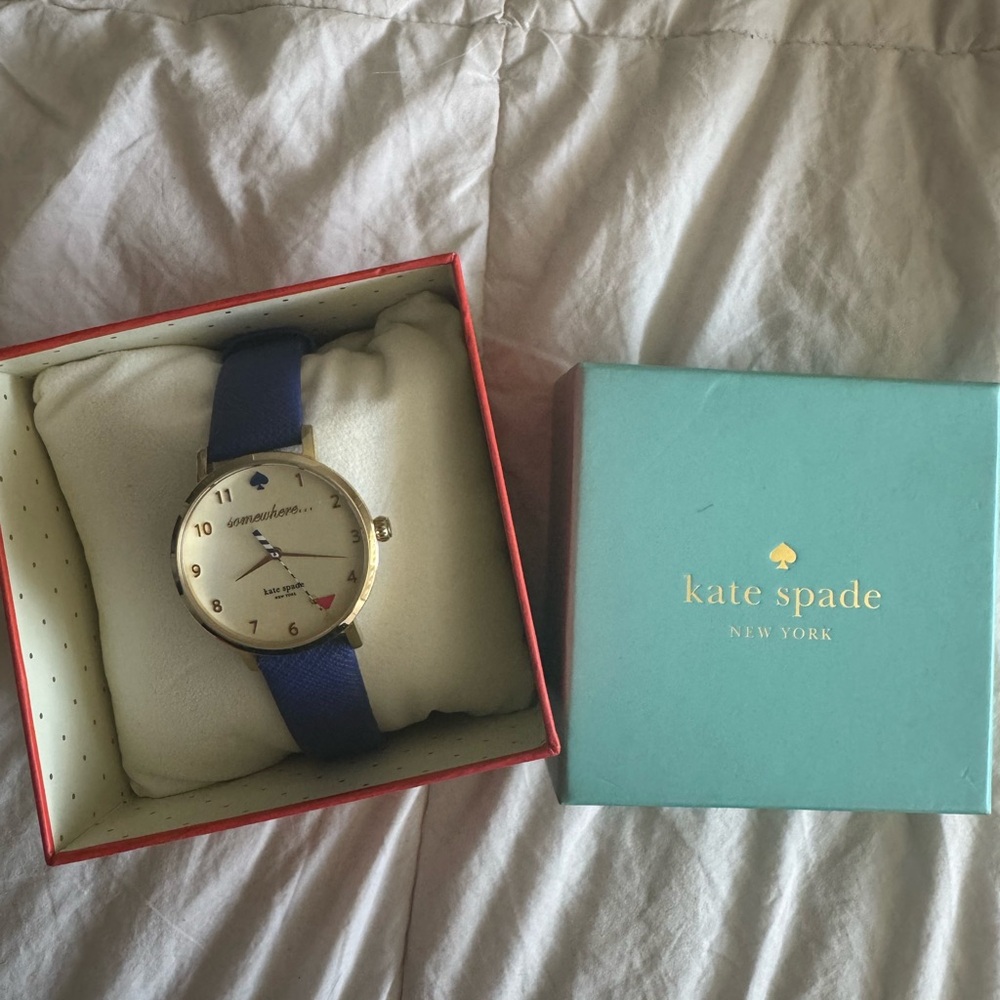 Kate Spade Gold and Blue “5 o’clock somewhere” Watch